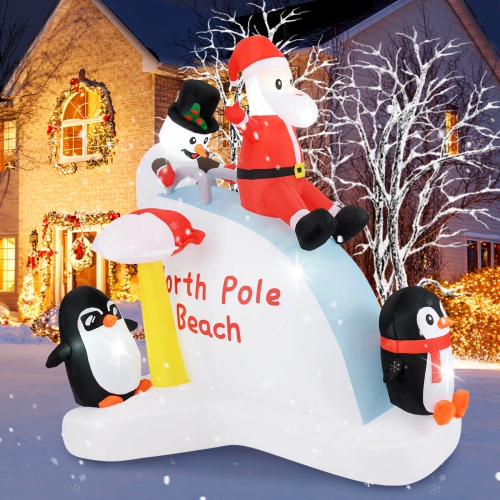 COSTWAY  6 Ft Christmas Inflatable With Led Lights Indoor/outdoor Lighted Xmas Inflatable