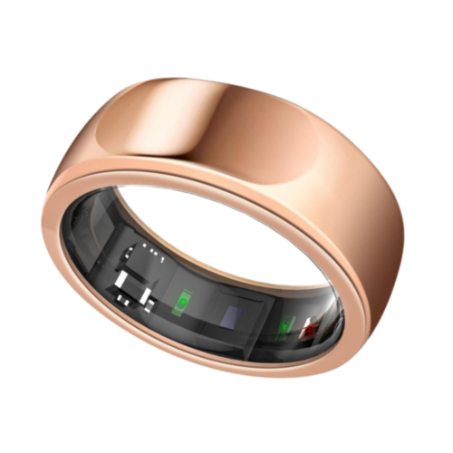 Anneau intelligent OHM | Rose doré | Taille 09 | Titane intégré | Détection d'apnée du sommeil | Surveillance de la santé et de la mise en forme |