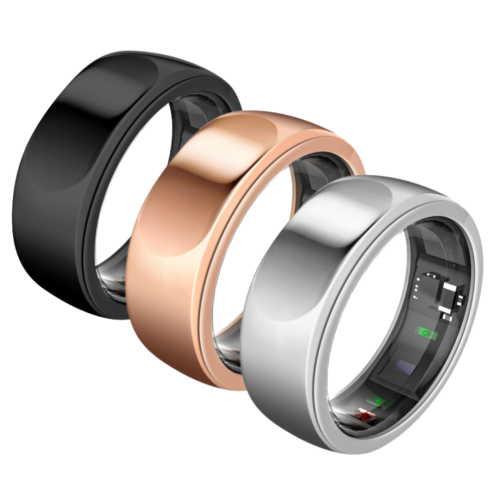 Anneau intelligent OHM | Noir | Taille 09 | Titane | Détection d'apnée du sommeil | Surveillance de la santé et de la mise en forme | Aucuns frais