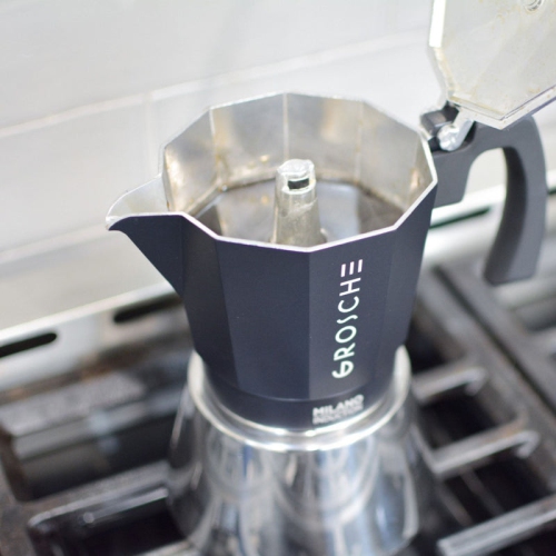 MILANO INDUCTION Stovetop Espresso Maker, Stainless Steel Moka Pot - 6 Espresso Cups, Black