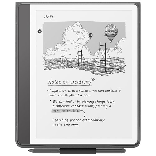 Étui folio en tissu pour Kindle Scribe d'Amazon avec attache magnétique - Noir