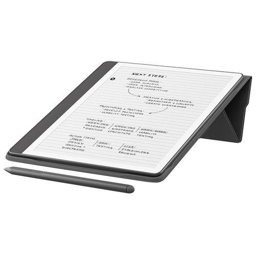 Étui folio en tissu pour Kindle Scribe d'Amazon avec attache magnétique - Noir