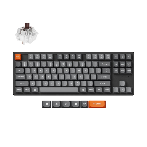 Keychron K8 Max Wireless RGB Hotswap Mechanical Gaming Keyboard – TKL Layout, K Super Brown Switches – Compatible with Windows & macOS, Black (K8M-J3)