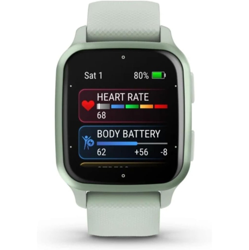 Garmin Venu® Sq 2 GPS Smartwatch, All-Day Health Monitoring, Long-Lasting Battery Life, AMOLED Display, Mint Green