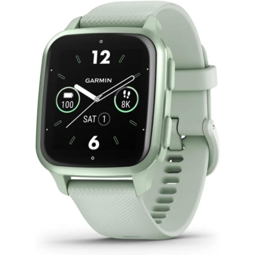 Garmin Venu® Sq 2 GPS Smartwatch, All-Day Health Monitoring, Long-Lasting Battery Life, AMOLED Display, Mint Green