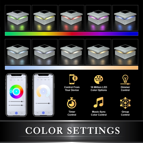 Classy Caps Lumineer Smart Solar Post Cap White - 2 pack