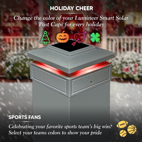 Classy Caps Lumineer Smart Solar Post Cap White - 2 pack