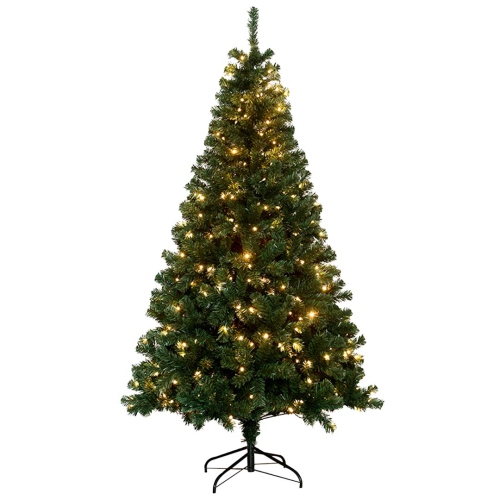 MotionGrey 6-Foot Hinged Artificial Christmas Tree with Warm LED Lights