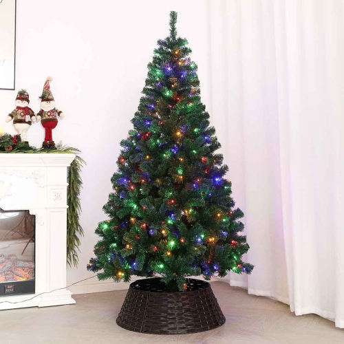 MotionGrey 6-Foot Hinged Artificial Christmas Tree with Warm LED Lights