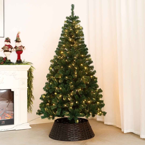 MotionGrey 6-Foot Hinged Artificial Christmas Tree with Warm LED Lights