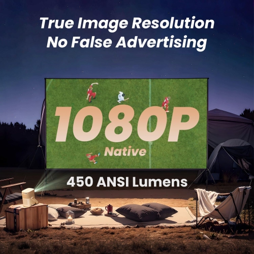 Open Box - Yaber T2 Native 1080P Smart Portable Movie Projector, Includes WiFi 6 and Bluetooth, with Auto Focus Keystone, Dolby Audio, Sound by JBL &