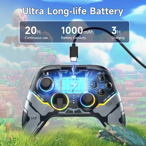 Manette sans fil EasySMX X15/manette de jeu pour Switch/éclairage PC-RVB/manches à effet Hall/gâchettes à effet Hall-Mechanic