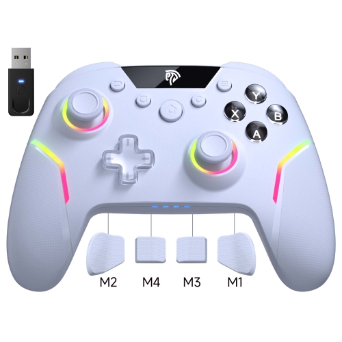 Manette de jeu sans fil EasySMX X20 - Déclencheur à 2 directions, rétroéclairage RVB 1000&nbsp;Hz, taux de scrutation USB, gyroscope à 6 axes,