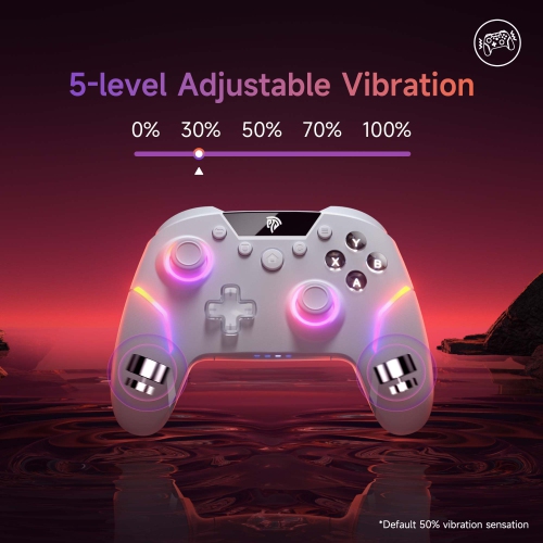 Manette de jeu sans fil EasySMX X20 - Déclencheur à 2 directions, rétroéclairage RVB 1000&nbsp;Hz, taux de scrutation USB, gyroscope à 6 axes,