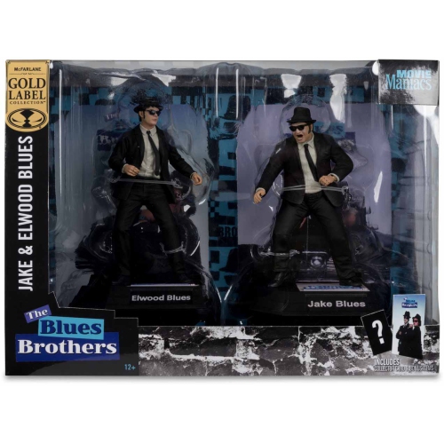 Image 1 of 1.. Movie Maniacs The Blues Brothers 6 Inch Static Figure 2-Pack Exclusive - Jake & Elwood Gold Label