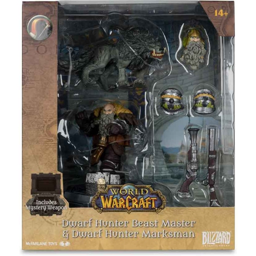 Image 1 of 2.. World Of Warcraft Posed 7 Inch Static Figure Wave 2 - Grey Beard Dwarf Hunter Beast Master & Marksman