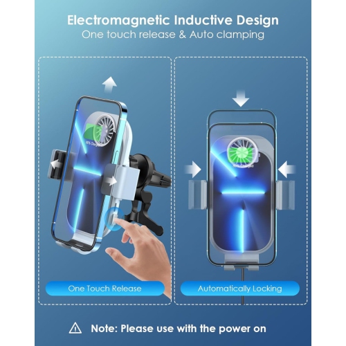 Support de chargeur sans fil pour l'auto Support de téléphone cellulaire, chargement rapide, tableau de bord pour bouche d'air Chargeur pour l'auto