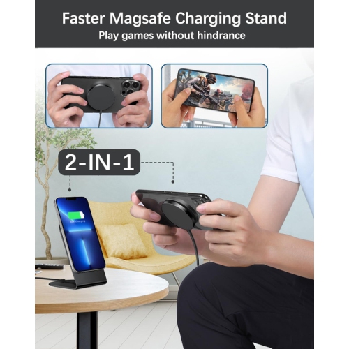 Magnetic Wireless Charger Mag-Safe Charger for iPhone 15/14/13/12 Series Convertible Magnet Wireless Charging Stand/Pad with 20W Adapter 5ft Cable