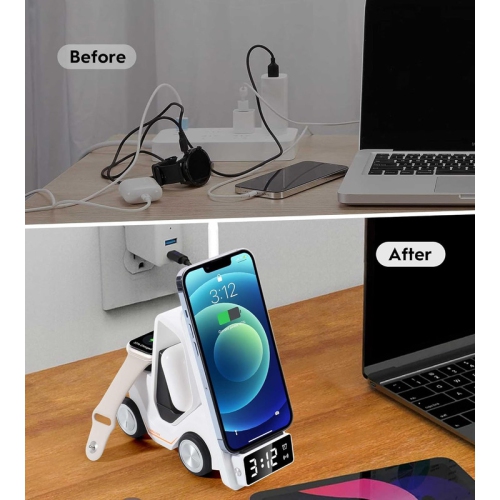 Wireless Charger Station for iPhone Charger, Apple Watch Charger, Airpods Charger, 6 in 1 Wireless Charging Station
