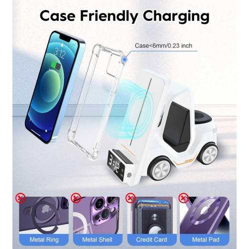 Wireless Charger Station for iPhone Charger, Apple Watch Charger, Airpods Charger, 6 in 1 Wireless Charging Station