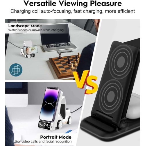 Wireless Charger Station for iPhone Charger, Apple Watch Charger, Airpods Charger, 6 in 1 Wireless Charging Station