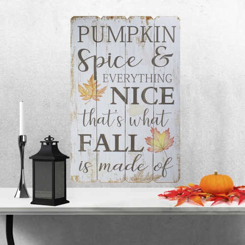 Pumpkin Spice Everything Nice Fall Wooden Wall Sign - 23.5"