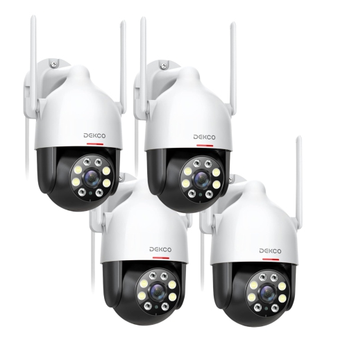 DEKCO 2K Outdoor Security Camera with 360 Degree Pan-Tilt Motion Tracking, Home Camera Surveillance Exterieur, WiFi Camera, Full Color Night Vision