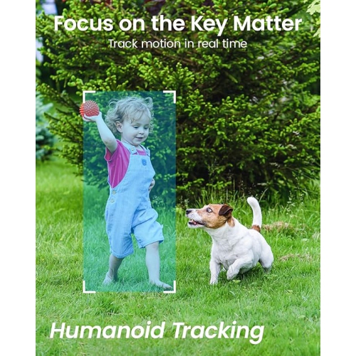 DEKCO 2K Outdoor Security Camera with 360 Degree Pan-Tilt Motion Tracking, Home Camera Surveillance Exterieur, WiFi Camera, Full Color Night Vision