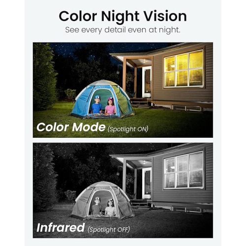 DEKCO 2K Outdoor Security Camera with 360 Degree Pan-Tilt Motion Tracking, Home Camera Surveillance Exterieur, WiFi Camera, Full Color Night Vision