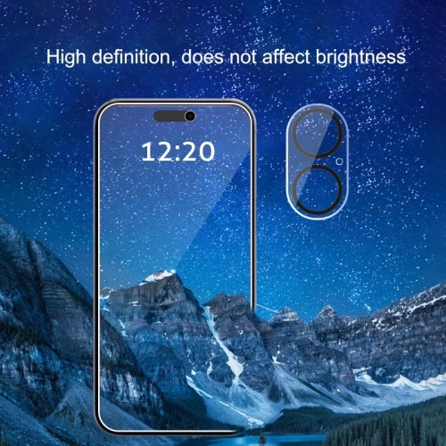 Paquet de 3 protecteurs d'écran de confidentialité pour iPhone 16 + 3 protecteurs de lentille de caméra, verre trempé anti-espion, compatible avec