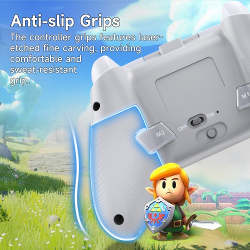 Manette sans fil EasySMX X15/manette de jeu pour Switch/éclairage PC-RVB/manches à effet Hall/gâchettes à effet Hall - Blanc