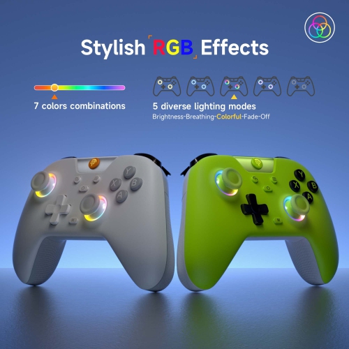 Manette sans fil EasySMX X05 pour Switch/PC/Android - Manette Bluetooth avec manches à balai à effet Hall et gâchette, Turbo, vibration de vibration,