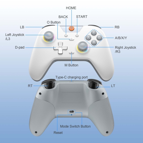 Manette sans fil EasySMX X05 pour Switch/PC/Android - Manette Bluetooth avec manches à balai à effet Hall et gâchette, Turbo, vibration de vibration,