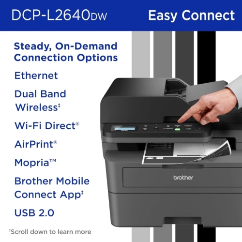 Brother DCP-L2640DW Monochrome Multifunction Laser Printer - 700 In-Box Prints for Business