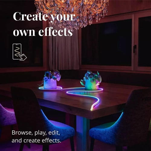 Twinkly Flex 10ft, LED Tube Multicolor, RGB LED Strip Flexible, Compatible with HomeKit, Alexa and Google Home, Gaming Lights, 16 M+ Colors, USB C