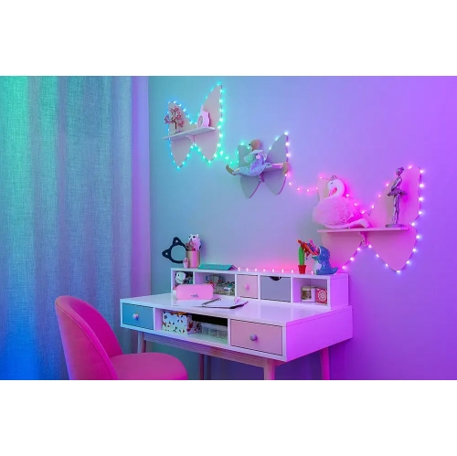 Twinkly - Candies Heart Shaped 100 RGB LED Smart Light String Clear Wire USB-C - Multicolor