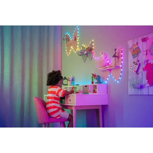 Twinkly - Candies Heart Shaped 100 RGB LED Smart Light String Clear Wire USB-C - Multicolor