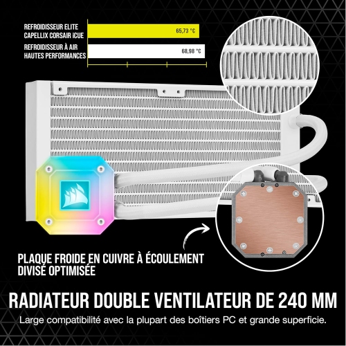 Corsair iCUE H100i Elite Capellix Liquid CPU Cooler - White