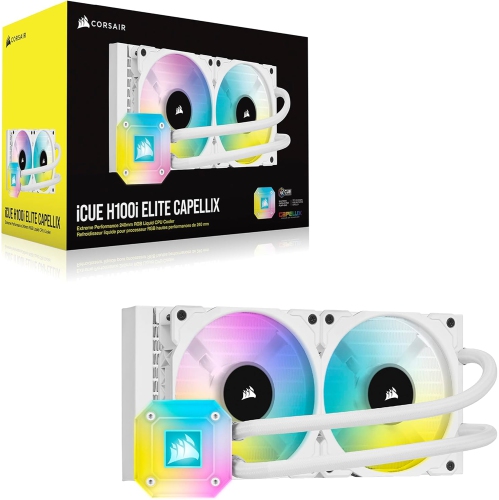 Corsair iCUE H100i Elite Capellix Liquid CPU Cooler - White