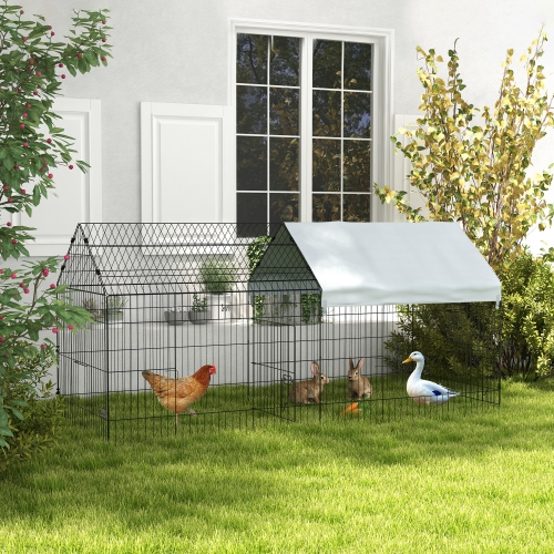 PawHut – Cage Catio de 87 po de long pour animaux de compagnie avec portes pour lapins, cochon de Guinée, poulet, chinchillas, chat, Quail,