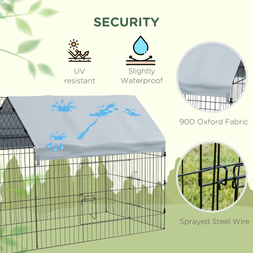 PawHut – Cage Catio de 87 po de long pour animaux de compagnie avec portes pour lapins, cochon de Guinée, poulet, chinchillas, chat, Quail,