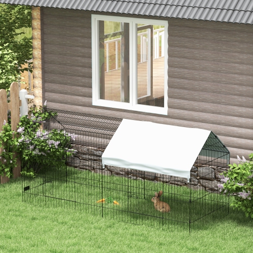 PawHut – Cage Catio de 87 po de long pour animaux de compagnie avec portes pour lapins, cochon de Guinée, poulet, chinchillas, chat, Quail,
