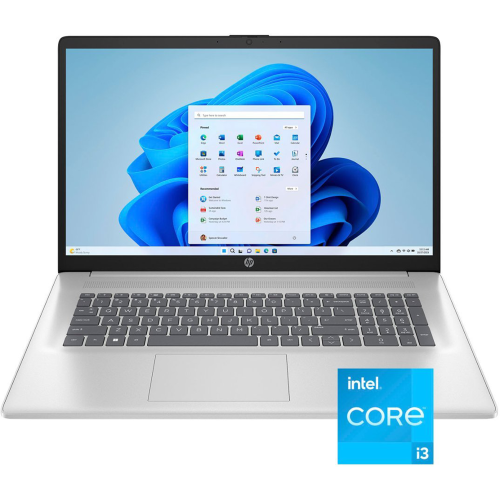 Image 1 of 9.. HP 17.3" FHD IPS Anti-Glare Laptop-Silver-128GB Docking Station Set