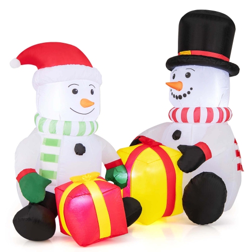 Costway 5FT Christmas Inflatables with Gift Boxes 4 Bright LED Lights for for Party