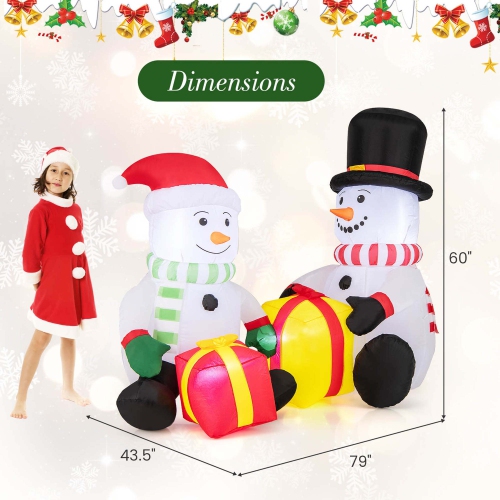 Costway 5FT Christmas Inflatables with Gift Boxes 4 Bright LED Lights for for Party
