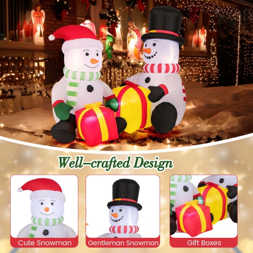 Costway 5FT Christmas Inflatables with Gift Boxes 4 Bright LED Lights for for Party