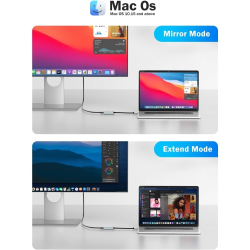 USB A to HDMI Adapter, USB 3.0 to HDMI Converter, Supported Mirror or Extend Mode, HD 1080P USB to HDMI Cable, for MacBook Mac OS 10.15&Windows 10