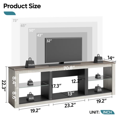 Bestier 71'' Media Console