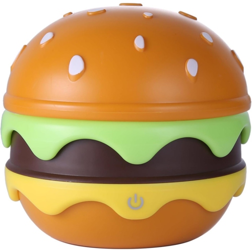 Small Table Lamp Hamburger Night Light Cute Rechargeable LED Desk Lamp with Dimmable Flexible Hose Touch Switch Nursery Night Light Kawaii Desk