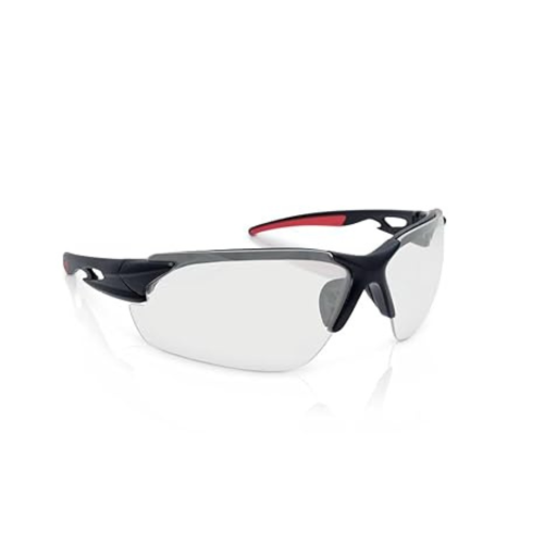 Image 1 de 8.. Lunettes de protection élégantes, antidérapantes et antibuée à revêtement dur, verres fumés, branches co-moulées, lentille optique à impact élevé de